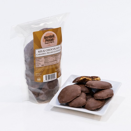 MILK CHOCOLATE CARAMEL PECAN CLUSTERS